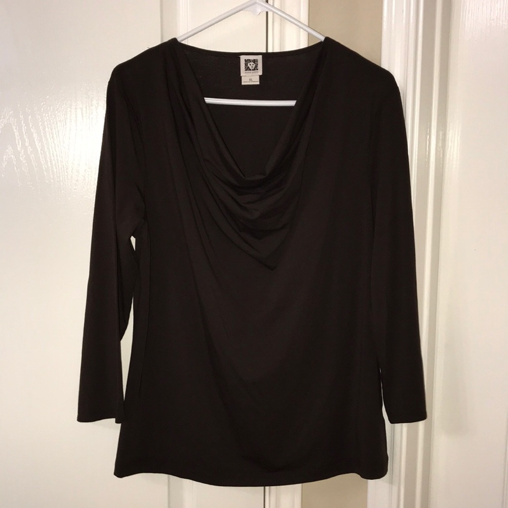 Anne Klein long sleeve cowlneck top